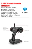 1:36 Ölçek 2.4GHz Uzaktan Kumandalı RC Sürat Teknesi 30 km/h LED Işıklı Düşük Pil Uyarı Özelliği - 3