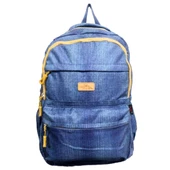 4 gözlü su geçirmez okul çantası, inverteks kumaş  kot tipi  orta okul , lise boy a.mavi thumbnail 1