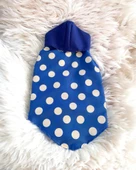 Mega Dots Blue Köpek Kapşonlu Yağmurluk Orta ve Büyük Irklar İçin - 4