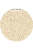 Beyaz Renk 4 mm Yaklaşık 220 adet/20 gram Cam Boncuk Oya Yazma Bileklik ve Kolye - 1