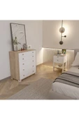 DECOMECH Tustin 5  Şifonyer ve  Komodin Takımı-Safirmese- Beyaz thumbnail 1