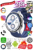 Bunnys Apple iPhone 11 Pro Max Uyumlu Akıllı Saat Konuşma Özellikli Metal Kordon Hediyeli - 1