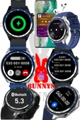 Bunnys Samsung Galaxy S22 Uyumlu Akıllı Saat Konuşma Özellikli Metal Kordon Hediyeli thumbnail 4