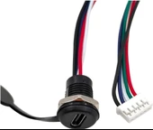 Panel Montajlı USB C Dişi Konnektör - JST-PH-2.0 Konnektör Çıkışı - Siyah - 3