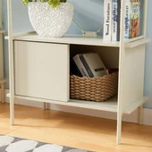 Retro 3 Raflı Metal Kitaplık-Vizon 80x163x40 cm - 6