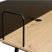 Retro Metal Ayaklı Arkalıklı Çalışma Masası-Ceviz/Siyah 100x100x54 cm - 5