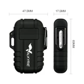 Valkyrie Su Geçirmez Şarjlı USB Çakmak Çift Ark Gazsız Plazma Elektrikli Alevsiz Çakmak Siyah - 4