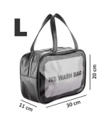 Şeffaf Seyahat Makyaj Organizeri Kozmetik Çantası - Siyah Large - 2