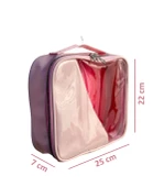 Şeffaf Seyahat Makyaj Organizeri Kozmetik Çantası - MKJ-300 Açık Pembe - 3