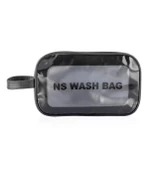 Şeffaf Seyahat Makyaj Organizeri Kozmetik Çantası 3'lü Set - Siyah - 5