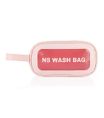 Şeffaf Seyahat Makyaj Organizeri Kozmetik Çantası 3'lü Set - Açık Pembe - 3