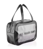 Şeffaf Seyahat Makyaj Organizeri Kozmetik Çantası - Siyah Large - 1