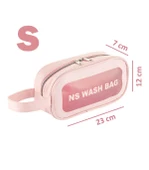 Şeffaf Seyahat Makyaj Organizeri Kozmetik Çantası - Açık Pembe - 4