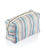 Voice Clutch Seyahat Makyaj Organizeri Kozmetik Çantası Kumaş - 250 Çizgi Desenli - 1