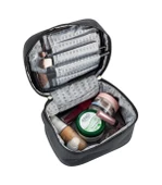 Seyahat Makyaj Organizeri Çok Fonksiyonlu Kozmetik Çantası Kumaş - 2'li Set Siyah - 4