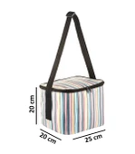 Kamp Piknik Termal Soğutucu Yalıtımlı Buzluk Termos Çanta - 920 Çizgi Desenli - 8