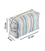 Voice Clutch Seyahat Makyaj Organizeri Kozmetik Çantası Kumaş - 250 Çizgi Desenli - 2