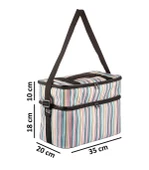 Kamp Piknik Termal Soğutucu Yalıtımlı Buzluk Termos Çanta - 960 Çizgi Desenli - 7
