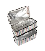 Kamp Piknik Termal Soğutucu Yalıtımlı Buzluk Termos Çanta - 960 Çizgi Desenli - 4