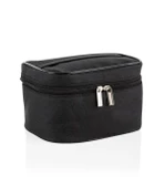 Seyahat Makyaj Organizeri Çok Fonksiyonlu Kozmetik Çantası Kumaş - 2'li Set Siyah - 3