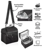 Su Geçirmez Kamp Piknik Termal Soğutucu Yalıtımlı Buzluk Termos Çanta - 980 Siyah - 5