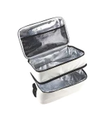 Kamp Piknik Termal Soğutucu Yalıtımlı Buzluk Termos Çanta 2’li Set - 960 Krem - 5