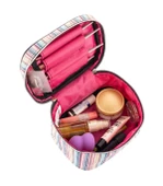 Captain Seyahat Makyaj Organizeri Çok Fonksiyonlu Kozmetik Çantası Kumaş - 200 Çizgi Desenli - 3