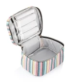 Captain Seyahat Makyaj Organizeri Çok Fonksiyonlu Kozmetik Çantası Kumaş - 200 Çizgi Desenli - 2