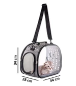 Şeffaf Uzay Kapsülü Nefes Alabilir & Katlanabilir Kedi-Köpek Taşıma Çantası - 8