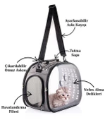 Şeffaf Uzay Kapsülü Nefes Alabilir & Katlanabilir Kedi-Köpek Taşıma Çantası - 9