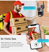 8MP 4K IP Kamera Açık WiFi PTZ Çift Lens Çift Ekran Otomatik İzleme Su Geçirmez Güvenlik Kamera - 5