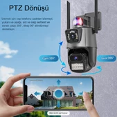8MP 4K IP Kamera Açık WiFi PTZ Çift Lens Çift Ekran Otomatik İzleme Su Geçirmez Güvenlik Kamera - 2