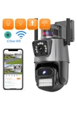 8MP 4K IP Kamera Açık WiFi PTZ Çift Lens Çift Ekran Otomatik İzleme Su Geçirmez Güvenlik Kamera - 1