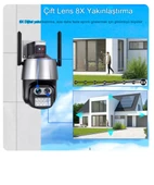 qasul 8mp Hd Ip Kamera 2 Lens Güvenlik Koruması Wifi Gözetim Kameraları 8x Zoom Ptz Kablosuz - 2