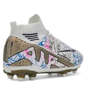 La Liga Erkek 565 Bilekli Çoraplı Krampon Beyaz Altın Futbol Ayakkabısı thumbnail 5