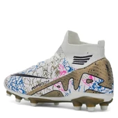 La Liga Erkek 565 Bilekli Çoraplı Krampon Beyaz Altın Futbol Ayakkabısı thumbnail 6