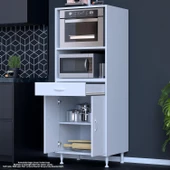 MODİLAYN BİRCE LİNA L-65 x 162,48 cm Çekmeceli Kapaklı Ankastre Fırın Ve Mutfak Dolabı - 4