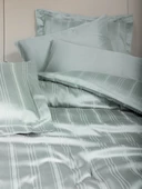 Cotton Box Smart Bambu Saten Çift Kişilik Nevresim Takımı Stripe Mint thumbnail 2