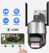 Çift Lensli İcsee Xmeye Yazılımlı Polis Çakar Işıklı 8X Zoomlu PTZ Kamera - 6