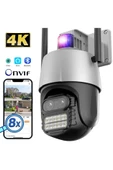 Çift Lensli İcsee Xmeye Yazılımlı Polis Çakar Işıklı 8X Zoomlu PTZ Kamera - 1