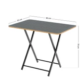 Eportatif Katlanır 4 Kişilik Bahçe Masası Bistro Masa 55x90 Füme 1426 - 3