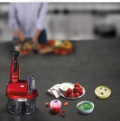 Tefal Buz Kırma Özellikli 15 Yıl Onarım Garantili Cam İçecek Hazneli 1500 W Blender Seti Kırmızı - 1