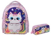 Me Çanta Me Team Hello Cat Okul Sırt Çantası ve Kalemlik Seti - Pembe - Kız Çocuk thumbnail 1