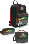 Coral High Siyah Gri Gamer 3'lü Okul Çanta Seti SET0123640 - 1