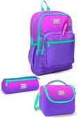 Coral High Kids Pembe Mor Renk Geçişli 3'lü Okul Çanta Seti SET0123762 thumbnail 1