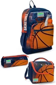 Coral High Kids Turuncu Lacivert Basketbol Desenli 3'lü Okul Çanta Seti SET0123766 thumbnail 1
