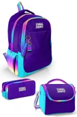Coral High Kids Rainbow Fermuarlı Mor 3'lü Okul Çanta Seti SET0123662 - 1