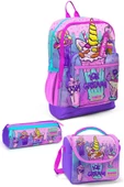 Coral High Kids Pembe Mor Milkshake Dondurma Desenli 3'lü Okul Çanta Seti SET0123749 - 1