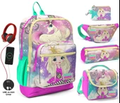 Coral High Su Yeşili Unicorn USB Soketli Beşli Okul Çantası Seti - Kız Çocuk thumbnail 1