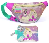Coral High Su Yeşili Unicorn Bel Çantası ve Bozuk Para Çantası Seti - Kız Çocuk thumbnail 1